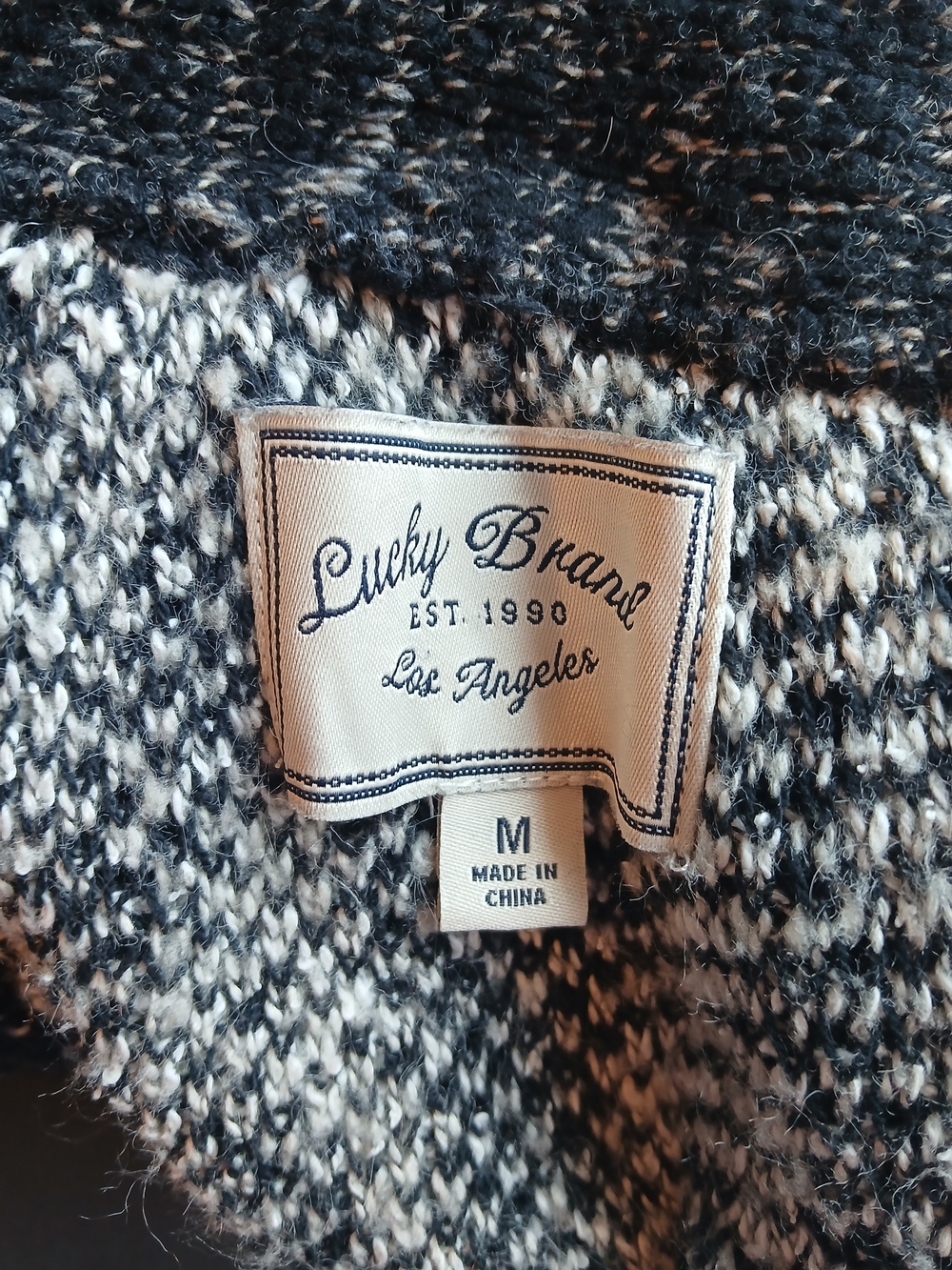 Luck Brand Open-Front Stargazer Geometric Cardigan Sweater Size Medium - Picture 5 of 6